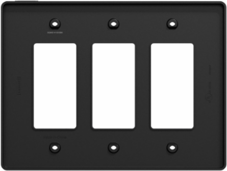 X Series 3 Gang Mid Size Plus Wall Plate Matte Black, 70 mm x 132 mm
