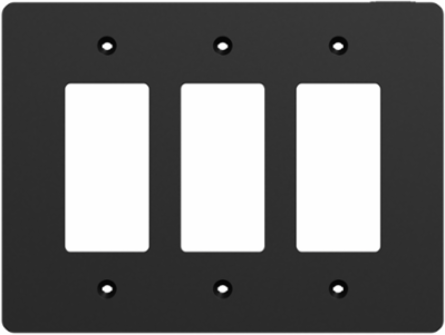 X Series 3 Gang Mid Size Plus Wall Plate Matte Black, 70 mm x 132 mm