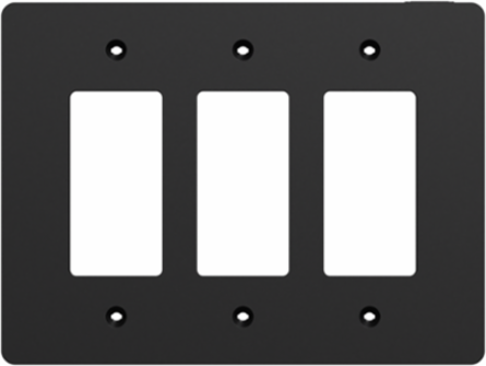 X Series 3 Gang Mid Size Plus Wall Plate Matte Black, 70 mm x 132 mm