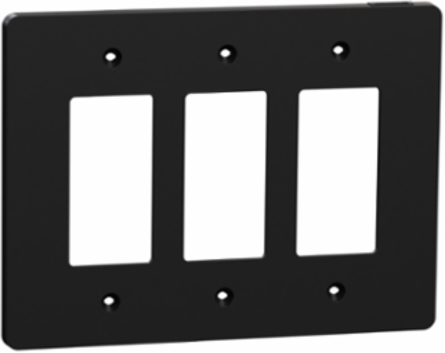 X Series 3 Gang Mid Size Plus Wall Plate Matte Black, 70 mm x 132 mm