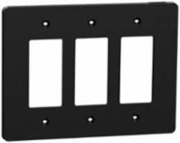 X Series 3 Gang Mid Size Plus Wall Plate Matte Black, 70 mm x 132 mm