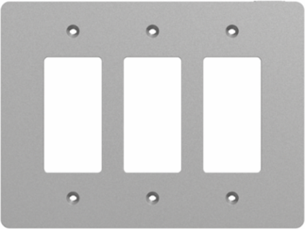X Series 3 Gang Mid Size Wall Plate, Grey, 176 mm Width, Screw-Fixed