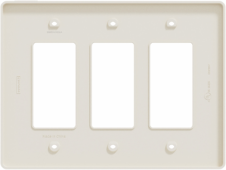 X Series 3 Gang Mid Size Wall Plate Light Almond 70 mm x 132 mm