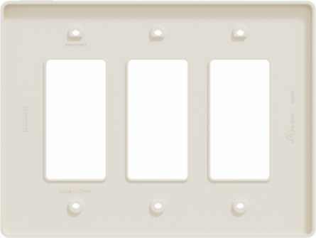 X Series 3 Gang Mid Size Wall Plate Light Almond 70 mm x 132 mm