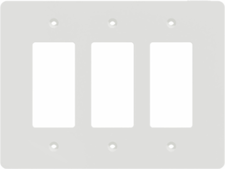 X Series 3 Gang Mid Size Wall Plate, White, 176 mm Width, Matt Finish