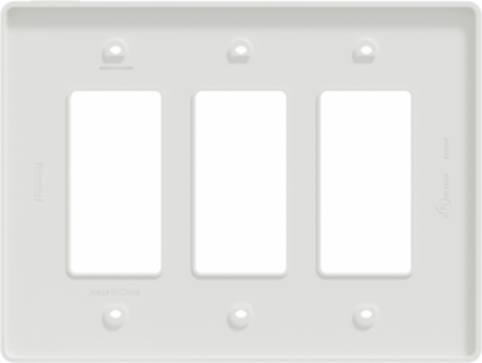 X Series 3 Gang Mid Size Wall Plate, White, 176 mm Width, Matt Finish