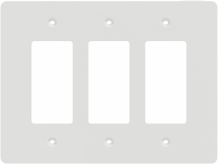 X Series 3 Gang Mid Size Wall Plate, White, 176 mm Width, Matt Finish