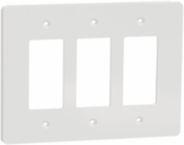 X Series 3 Gang Mid Size Wall Plate, White, 176 mm Width, Matt Finish