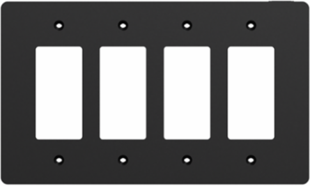 X Series 4 Gang Decorative Wall Plate Black, 70mm x 120mm, Plastic