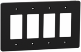 X Series 4 Gang Decorative Wall Plate Black, 70mm x 120mm, Plastic