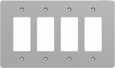 X Series 4 Gang Mid Plus Wall Plate Grey, 70 mm x 132 mm