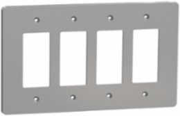 X Series 4 Gang Mid Plus Wall Plate Grey, 70 mm x 132 mm