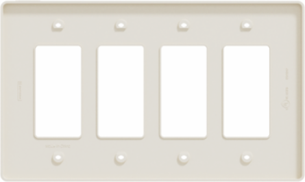 X Series 4 Gang Mid Size Wall Plate Matte Light Almond 222mm x 132mm