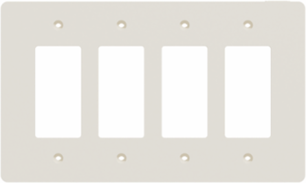 X Series 4 Gang Mid Size Wall Plate Matte Light Almond 222mm x 132mm