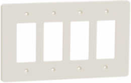 X Series 4 Gang Mid Size Wall Plate Matte Light Almond 222mm x 132mm