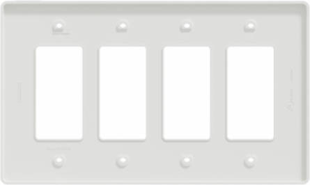 X Series 4 Gang Mid Size Wall Plate White, 222 mm x 132 mm, Matte Finish