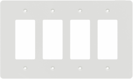 X Series 4 Gang Mid Size Wall Plate White, 222 mm x 132 mm, Matte Finish