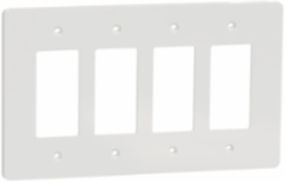 X Series 4 Gang Mid Size Wall Plate White, 222 mm x 132 mm, Matte Finish