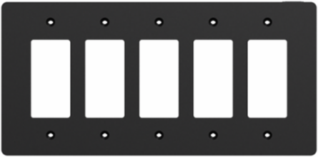 X Series 5 Gang Wall Plate Matte Black, 268 mm Width, Plastic Material