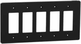 X Series 5 Gang Wall Plate Matte Black, 268 mm Width, Plastic Material