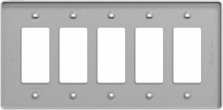 X Series 5 Gang Mid Plus Wall Plate 70mm x 132mm Matte Gray