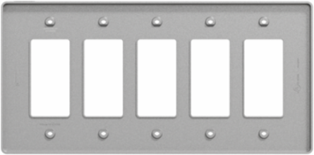 X Series 5 Gang Mid Plus Wall Plate 70mm x 132mm Matte Gray