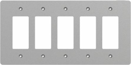 X Series 5 Gang Mid Plus Wall Plate 70mm x 132mm Matte Gray