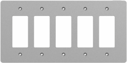 X Series 5 Gang Mid Plus Wall Plate 70mm x 132mm Matte Gray