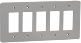 X Series 5 Gang Mid Plus Wall Plate 70mm x 132mm Matte Gray
