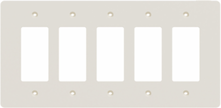 X Series 5 Gang Mid Size Plus Wall Plate Light Almond 268mm x 132mm