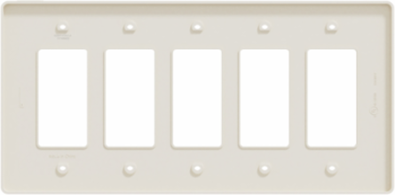 X Series 5 Gang Mid Size Plus Wall Plate Light Almond 268mm x 132mm
