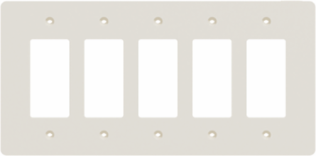 X Series 5 Gang Mid Size Plus Wall Plate Light Almond 268mm x 132mm