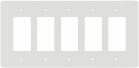 X Series 5 Gang Mid Plus Wall Plate 268 mm x 132 mm Matte White