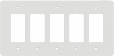 X Series 5 Gang Mid Plus Wall Plate 268 mm x 132 mm Matte White