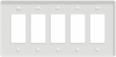 X Series 5 Gang Mid Plus Wall Plate 268 mm x 132 mm Matte White