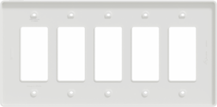 X Series 5 Gang Mid Plus Wall Plate 268 mm x 132 mm Matte White