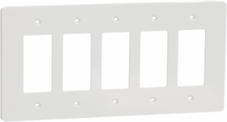 X Series 5 Gang Mid Plus Wall Plate 268 mm x 132 mm Matte White