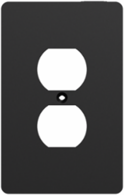 X Series Mid Size Plus Duplex Outlet Wall Plate Black 1 Gang 84 mm Width