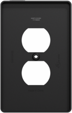 X Series Mid Size Plus Duplex Outlet Wall Plate Black 1 Gang 84 mm Width
