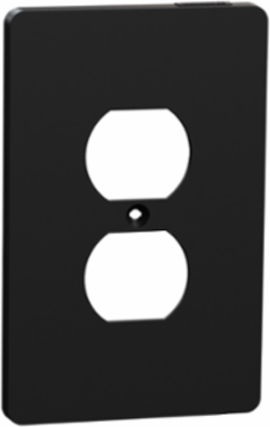 X Series Mid Size Plus Duplex Outlet Wall Plate Black 1 Gang 84 mm Width