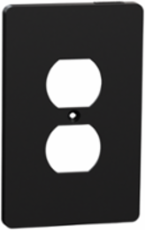 X Series Mid Size Plus Duplex Outlet Wall Plate Black 1 Gang 84 mm Width