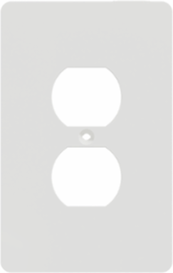 X Series 1 Gang Mid Plus Duplex Outlet Wall Plate, 13% Larger Size, White Plastic