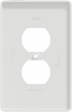 X Series 1 Gang Mid Plus Duplex Outlet Wall Plate, 13% Larger Size, White Plastic