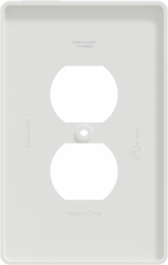X Series 1 Gang Mid Plus Duplex Outlet Wall Plate, 13% Larger Size, White Plastic