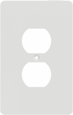 X Series 1 Gang Mid Plus Duplex Outlet Wall Plate, 13% Larger Size, White Plastic