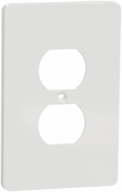 X Series 1 Gang Mid Plus Duplex Outlet Wall Plate, 13% Larger Size, White Plastic