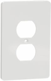 X Series 1 Gang Mid Plus Duplex Outlet Wall Plate, 13% Larger Size, White Plastic
