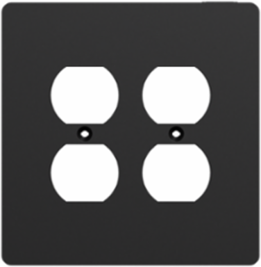 X Series 2 Gang Mid Size Plus Duplex Outlet Wall Plate 70 mm x 120 mm Matte Black