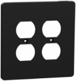 X Series 2 Gang Mid Size Plus Duplex Outlet Wall Plate 70 mm x 120 mm Matte Black