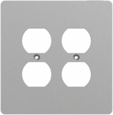 X Series 2 Gang Mid Size Duplex Outlet Wall Plate, 130 mm x 132 mm, Matte Gray